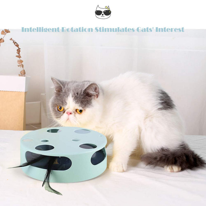 [Australia] - Mylopet Interactive Cat Toy, Automatic Kitten Toy, Smart Random Rotating Feather Pet Toy, Develops Natural Prey Instincts, Novelty Cats Toy 