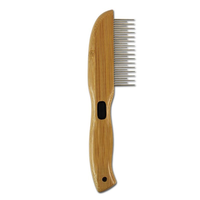 [Australia] - Bamboo Groom Comb for Pets Rotating Pin Comb with 31 Rounded Pins 