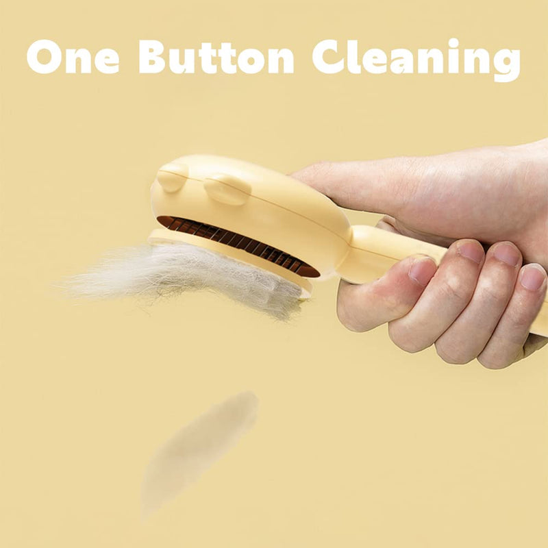 Cat Dog Brush for Shedding, OurMiao Self Cleaning Slicker Brush for Dogs, Rabbit Brush, Perfect for Grooming Long and Short Haired Dogs Cats - PawsPlanet Australia