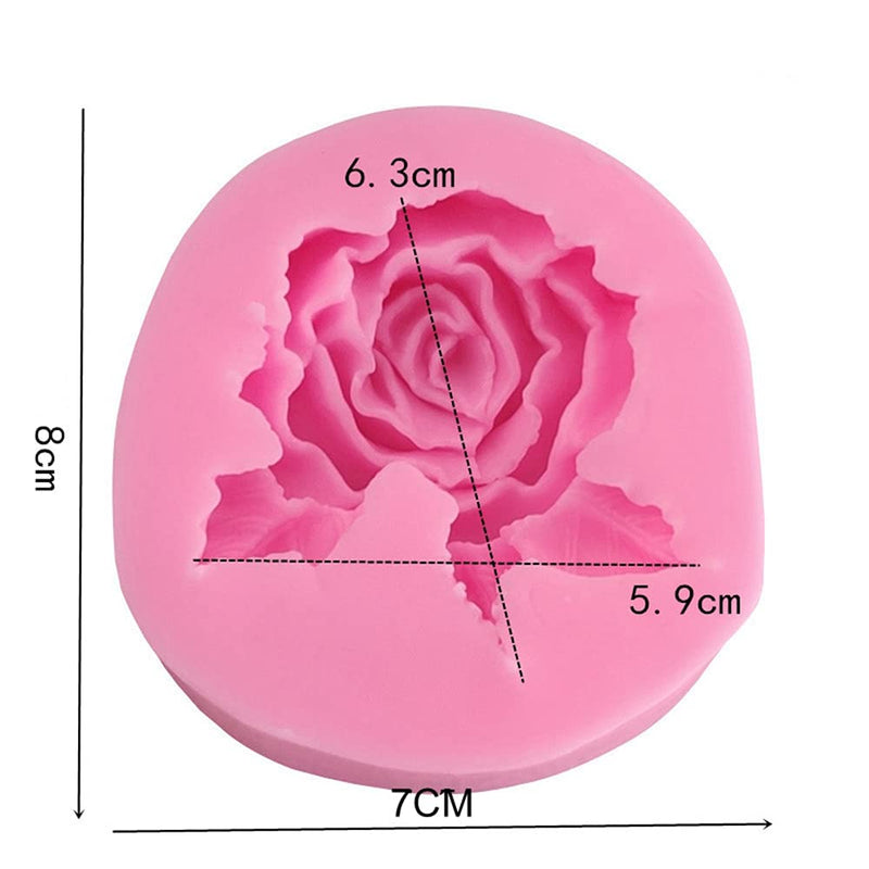 3D Rose Flower Shape Silicone Soap Mold Form Chocolate Cake Mold Handmade Diy Cake Fondant Decoration Soap Making Silicone Mold (AB) AB - PawsPlanet Australia