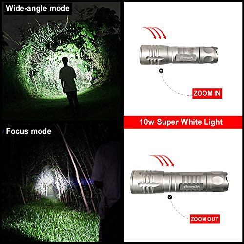 F Magluxrus 10W Super Bright Zoomble UV Flashlight 395 365nm 2in1 UV Detector for Cat/Dog Urine, Pet Stains and Fluorescent Agents (1pc White Light) 1pc white light - PawsPlanet Australia