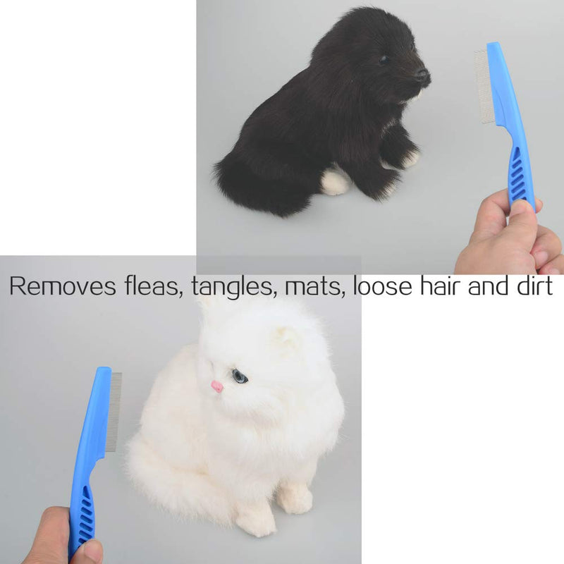 2 Packs Flea Comb Pet Hair Comb Dog Grooming Tool, Tear Stain Remover for Cats Dogs, Size S + L - PawsPlanet Australia