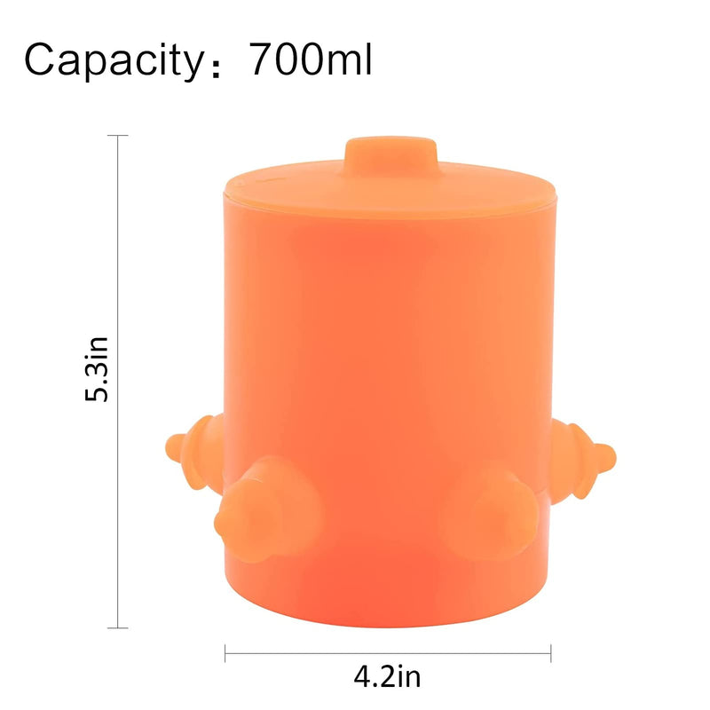 5 Pacifiers Puppy Kitten Silicone Feeder- Soft Puppy Milk Feeder Silicone Puppy Feeder for Feeding Small Pets Puppy Kitten ( Orange ) - PawsPlanet Australia