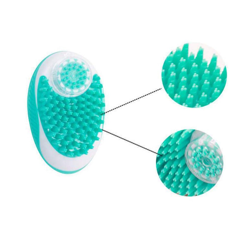 Qiajie Pet Massage Bath Brush Dogs Bath and Groom Brush Soft Silicone Cats Massage Brush with Shampoo Dispenser for Dogs and Cats - PawsPlanet Australia