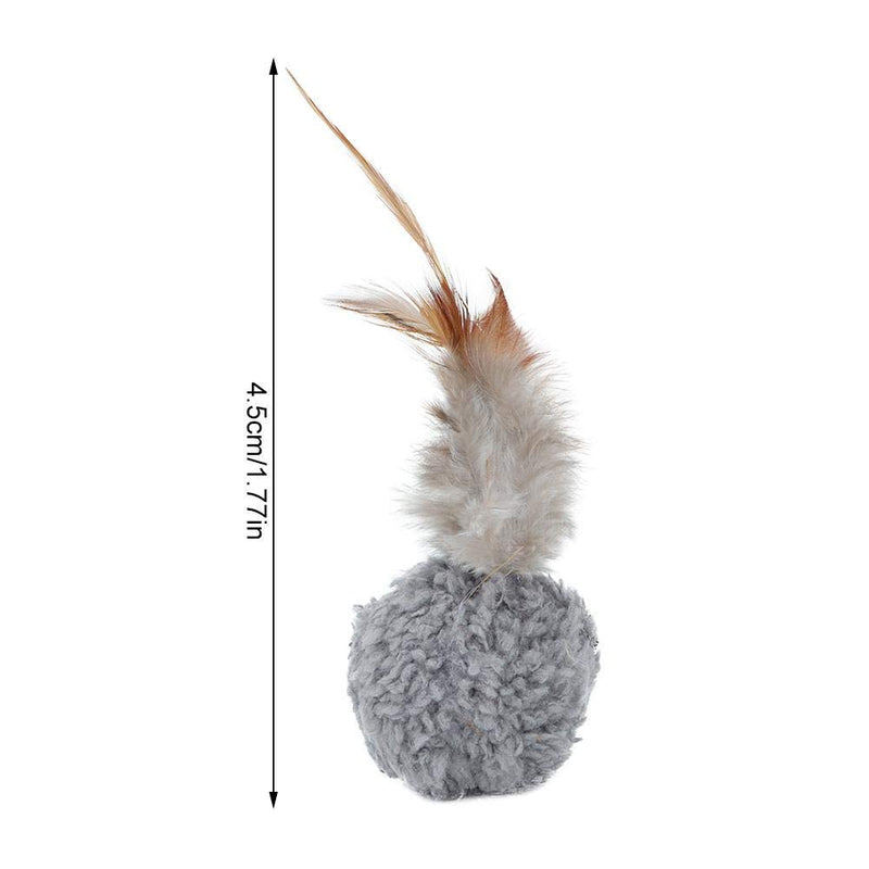 12Pcs Cat Toy Balls Portable Pet Plush Ball with Feather and Catnip Cat Playing Toy Soft White Gray Brown Ball toy for pet cats - PawsPlanet Australia