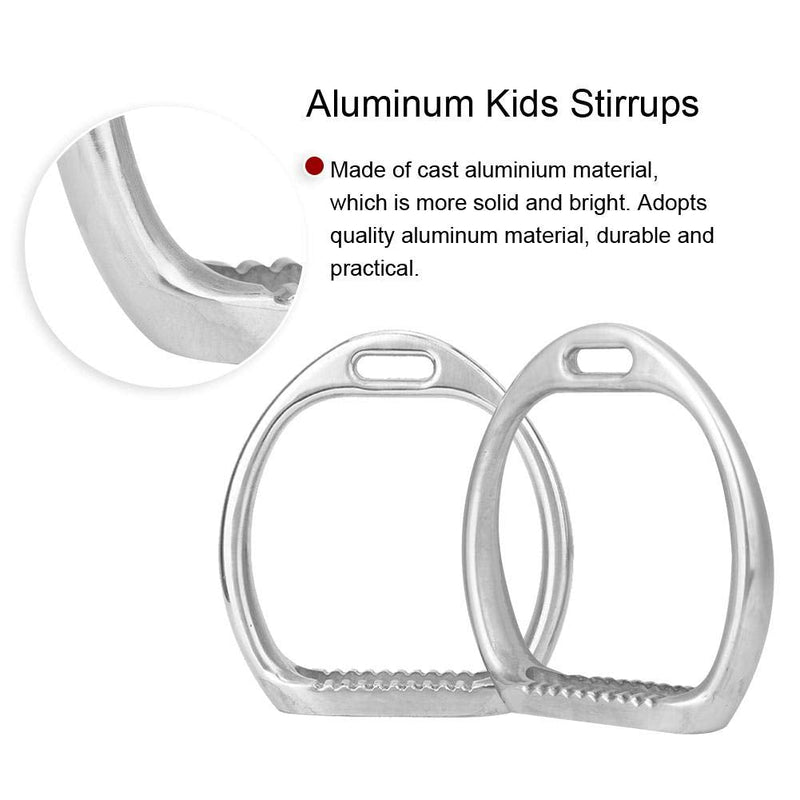 Pssopp 1Pair of Aluminum Kids Lightweight Stirrups Pad Equestrian Sports Horse Riding Saddle Children Stirrups for Saddle Safety - PawsPlanet Australia