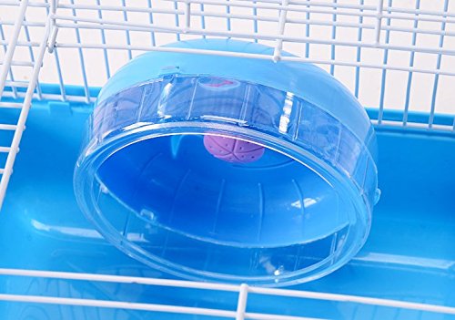 Misyue Hamster Cage Portable Carrier Hamster Carry Case Cage with Water Bottle&Wheels&Food Feeder Travemster Small Animals (Blue) - PawsPlanet Australia