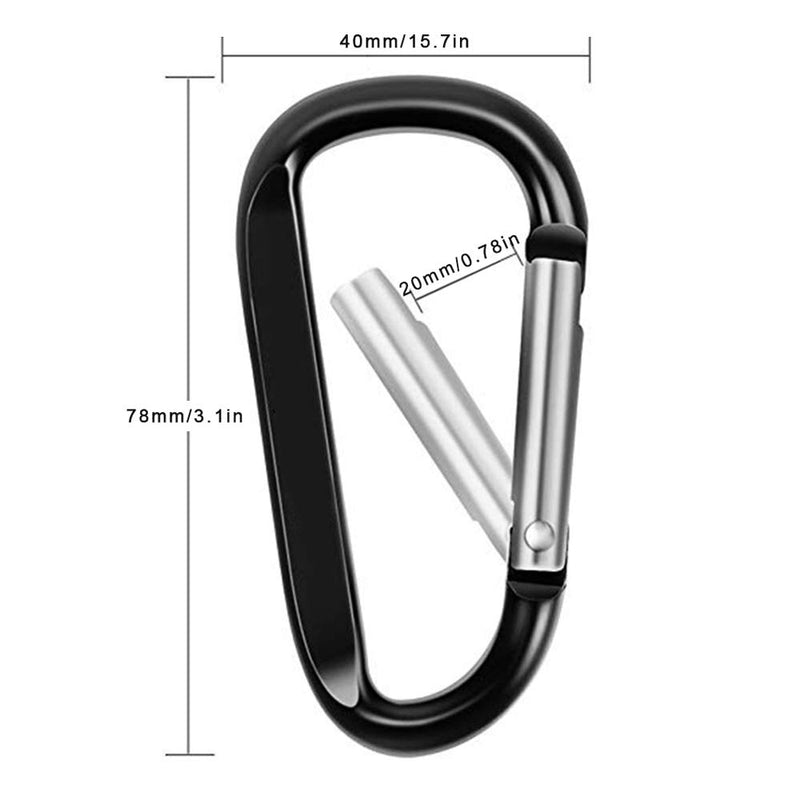 [Australia] - Huture 8 Pack Ultra Sturdy Aluminum Alloy Durable Hook Bulk Carabiner Clips D Ring Spring Loaded Caribeaner Swing Hammocks Camping Locking Dog Leash and Harness Outdoor Keychain Keyrings, Random Color 