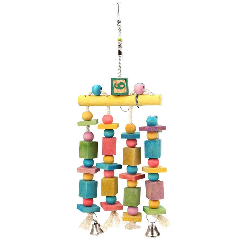 Wood Bird Chewing Toys, Multicolored Natural Wooden Blocks,Blocks Parrot Tearing Toys, Bird Parrot Chewing Sticks Toys for Finch, Budgie, Parakeets, Cockatiels, Conures, Love Birds and Amazon Parrots - PawsPlanet Australia