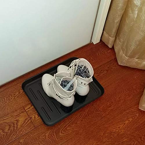 Boot Tray Mat,Boot Tray for Floor Protection, Multi-Purpose, Shoes, Pets, Garden - Mudroom, Entryway, Garage-Indoor and Outdoor Friendly Black 2Pack - PawsPlanet Australia