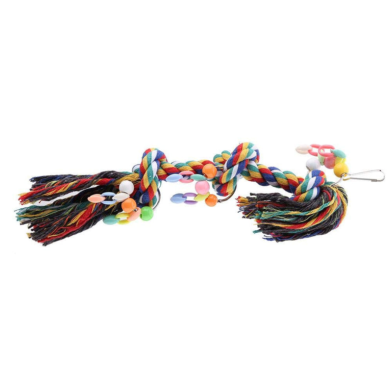 Bird Chewing Toys, Pet Parrot Knots Block Ornamental Rope Colorful Beak Care Tools with Hanger Multicolored Yarn Rope Playthings - PawsPlanet Australia