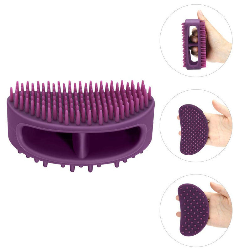 [Australia] - Famobest Dog Brush & Cat Brush, Soft Silicone Dog Grooming Brush, Pet Bath & Massage Brush for Cats and Dogs with Short or Long Hair, Cat Slicker Shedding Hair Brush for All Pet Sizes Purple 