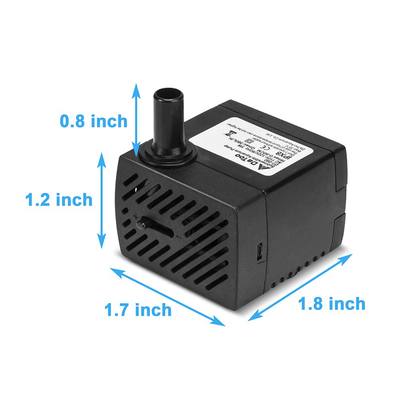 DaToo 95GPH 5W Small Submersible Water Pump Mini Fountain Pump Ultra Quiet For Aquarium Fish Tank Pond Statuary Hydroponics - PawsPlanet Australia