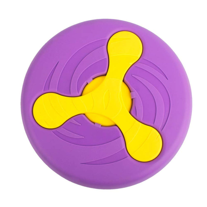 Milly 2 in 1 Multifunctional Durable Dog Pet Flying Disc Toy Flying Frisbee Flying Saucer Training Toys Dog Bowl for Outdoor Interactive Fun (Purple) Purple - PawsPlanet Australia