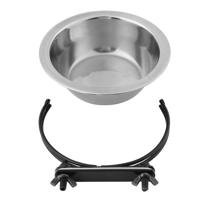 Oumefar 3Sizes Dog Bowl Diner Dish Stainless Steel Hanging Pet Food Bowl Medium Small Pet Puppy Cat Food Water Feeder(M) M - PawsPlanet Australia