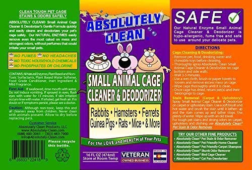 Amazing Small Animal Cage Cleaner - Just Spray/Wipe - Easily Removes Messes & Odors - Hamsters, Mice, Rats, Guinea Pigs, Ferrets - USA Made 16 oz Concentrate - PawsPlanet Australia