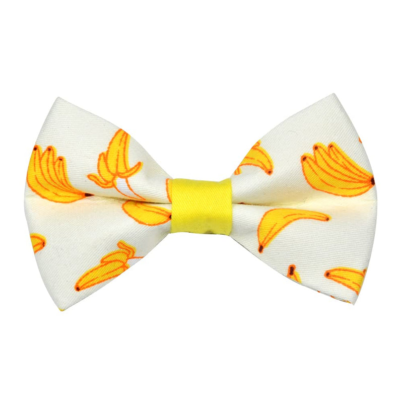 csspet Breakaway Collar Cat Bow Tie with Bell Pearl, Unique Fashion Design Safety Buckle Kitty Bowtie Collar 7 - 11" Banana - PawsPlanet Australia