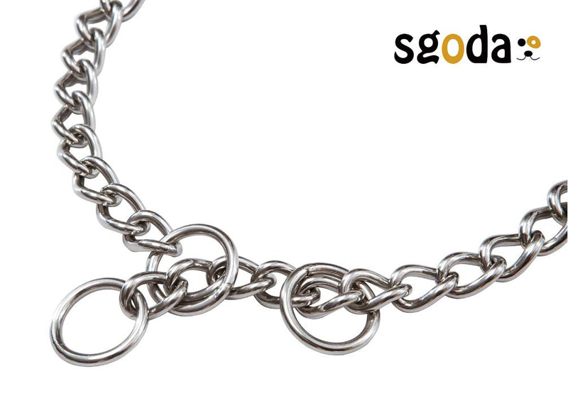 [Australia] - SGODA Chain Dog Training Choke Collar, 304 Stainless Steel, 3 Rings 25", 4mm 