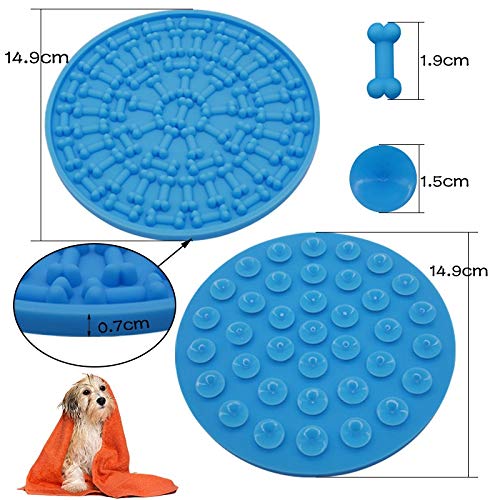 [Australia] - Minli 2pcs  Dog Lick Pad, Absorbable Slow Feeders, Distraction Device ,Powerful Suction cups on the back，Training-Just Add Peanut Butter(Red &Blue) 