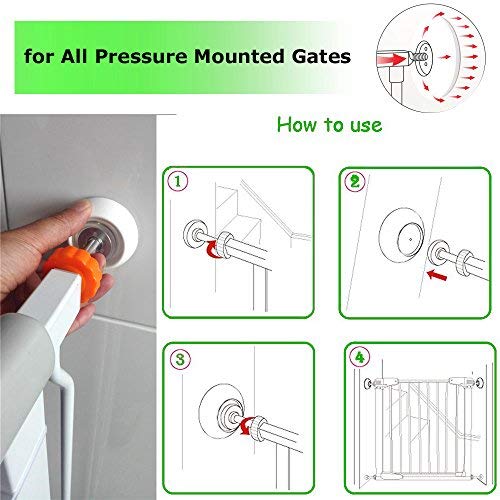 [Australia] - 4 Pack Baby Gates Wall Cups, Safety Wall Bumpers Guard Fit for Bottom of Gates, Doorway, Stairs, Baseboard, Work with Dog Pet Child Kid Pressure Mounted Gates White 