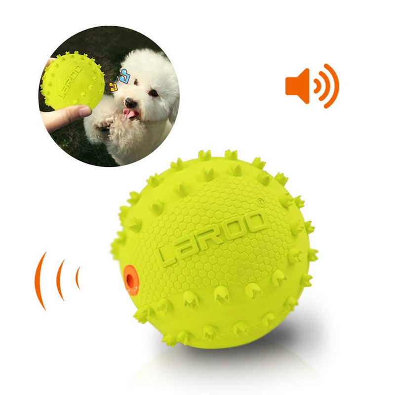 LaRoo Squeaker Ball Dog Toy, Durable Natural Rubber Dog Ball Floating Throwing Teeth Cleaning Training Chew Toy for Pet Small Medium Large Dogs (6.5CM Green) 6.5CM Green - PawsPlanet Australia