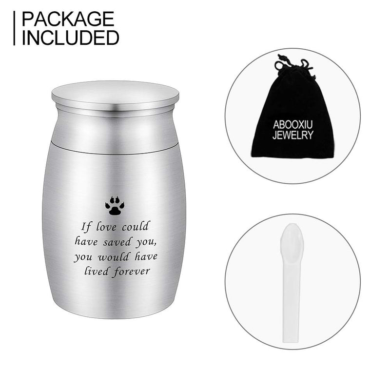 abooxiu 3 Inches Small Keepsake Urn for Pet Dog Ashes Aluminum Mini Cremation Urns for Dog Cat Memorial Ashes Urn for Sharing Fur Friend Ashes-If Love Could Have Saved You If Love Could Have Saved You - PawsPlanet Australia