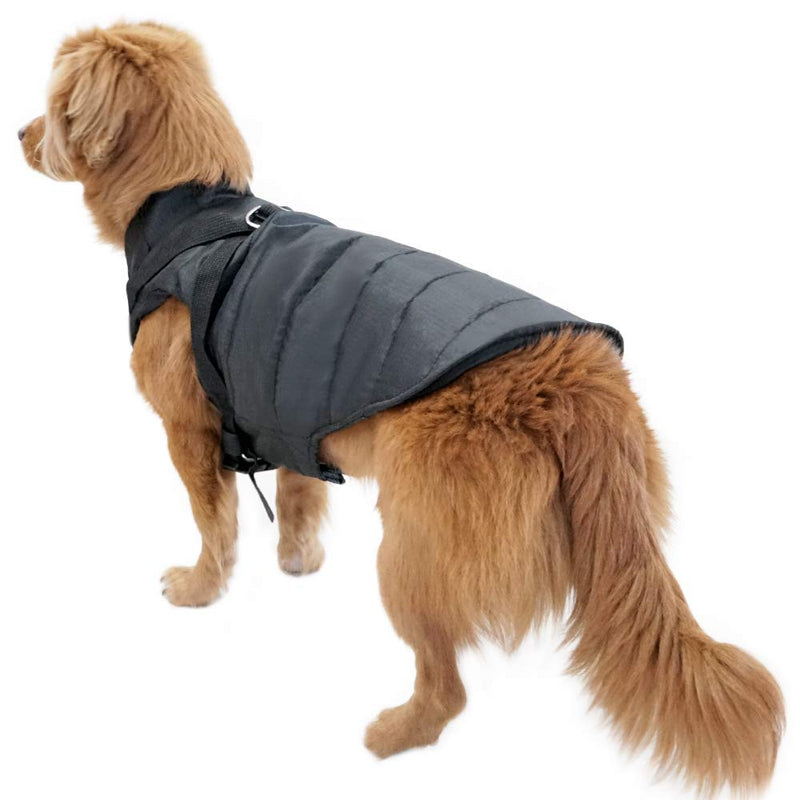 EASTLION Winter Dog Coat with D-ring,Puppy Waterproof Coats Clothes,Doggy Warm Jacket Vest Apparel for Small Dogs Pets Cats,Black,Size XS Black - PawsPlanet Australia