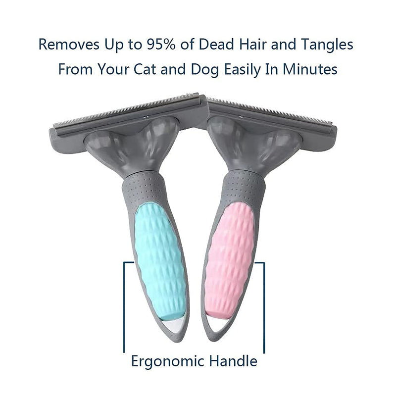 Cats & Dogs deshedding brush, Pet Self Cleaning Brush for shedding and grooming, Pet Grooming Brush Effectively Reduces Shedding by up to 95% for Short Medium and Long Pet Hair, Pet deshedding Tool 2pink - PawsPlanet Australia