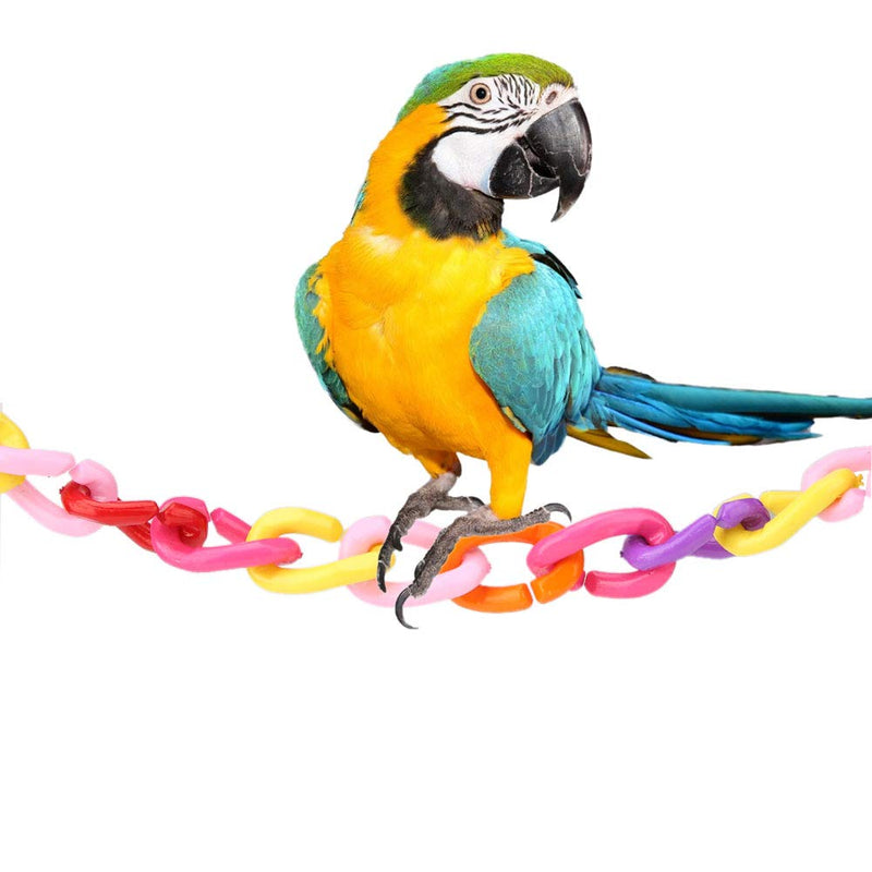 100Pcs Plastic C-Clips Hooks, Bird Chain Rainbow Links DIY Parrot Stand Chain Toys for Small Pet Birds Parrot Cockatoos Cockatiels Conure Macaws Mix Color - PawsPlanet Australia