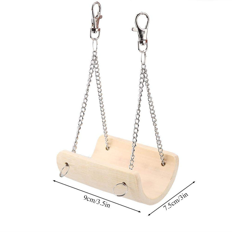 Junluck Hamster Swing, Anti-slip Cage Toys Nontoxic Curved Shape Cage Toy, Wood Swing for Small Animals - PawsPlanet Australia