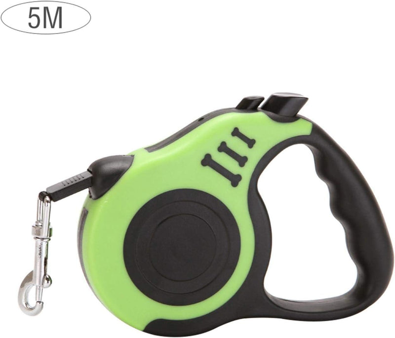 Retractable dog leash, extendable dog leash, dog leash for dogs, 5 m, long dog leash, retractable leash for dogs, non-slip soft rubber handle, tangle-free extendable for small medium dogs-green - PawsPlanet Australia