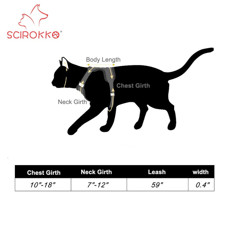 SCIROKKO Cat Harness and Leash Set - Escape Proof Adjustable for Outdoor Walking with Safety Buckle, Moon and Star Black - PawsPlanet Australia