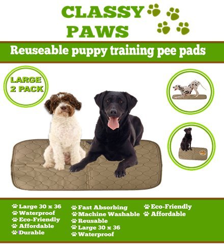 [Australia] - Dog Pee Pads 2-Pack Washable/Reusable Training Pee Pads (30x36) Large, Dog/Puppy Cats, Fast Absorbing Waterproof, Traveling Pee Pad, Mattress Protector, Pet Car Seat Protector, Cat Toilet 