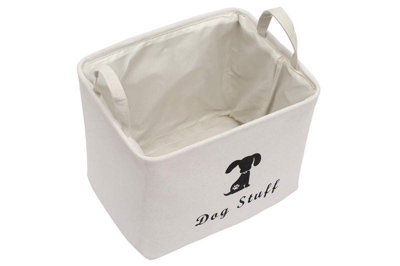 Brabtod Polyester dog toy basket and dog toy box, puppy toy basket organizer - Perfect for organizing pet toys, blankets, leashes, towel and dog stuff - Beige - PawsPlanet Australia