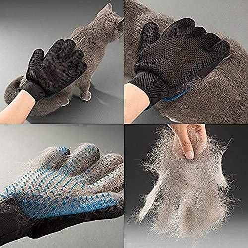USION Pet Glove,Grooming Tool [NEW 259 Pins] Furniture Pet Hair Remover Mitt- For Cat & Dog Long Short Fur Gentle Deshedding Brush for Massage - Soft Groomer Mitt (1 Right Hand) 1 PC Right Hand Blue-259 Pins - PawsPlanet Australia
