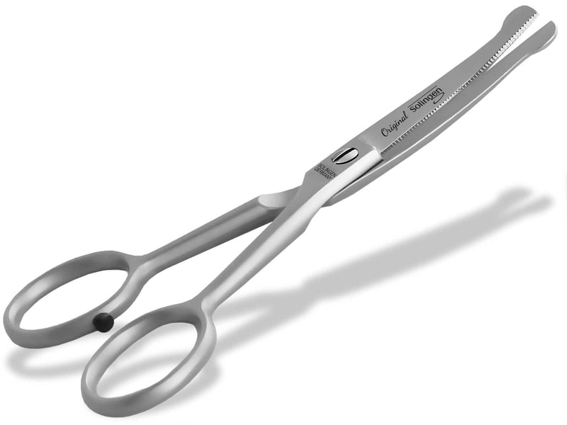 Grooming scissors from Solingen Dog hair scissors Paw scissors with one-sided micro-serration Made in Germany Dog scissors with curved cutting surface for grooming dogs cats pets (11.7 cm) 11.7 cm - PawsPlanet Australia