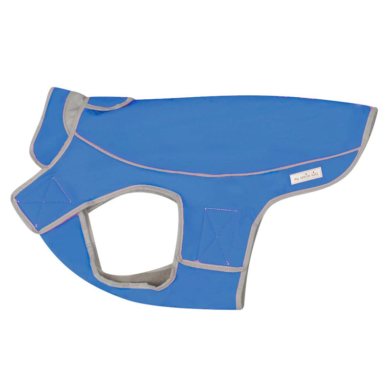 [Australia] - My Canine Kids Jacket for All Dogs, Fleece-Lined, Waterproof Doggie Vest, Reflective Pet Parka Small Blue 