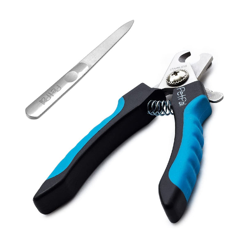 PetPäl professional claw scissors for dogs and cats in pet salon quality - claw trimmer, claw care for at home - claw care is easy and safe at home thanks to the spacer - safety guard file + claw scissors S - PawsPlanet Australia