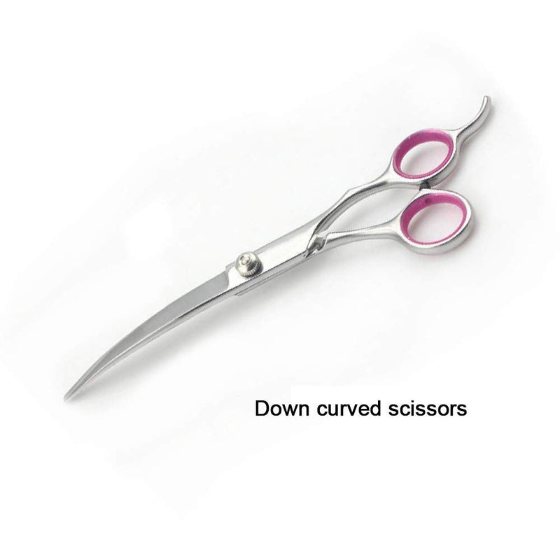 DONGKER Pet Scissors,Pet Groomer Shears Pet Dog Trimming Scissors 6 in Stainless Steel Pet Dog Gromming Curved Scissors Dog Cat Cutting Hair Scissors Barber Up Curved/Down Curved Scissors Downturned - PawsPlanet Australia