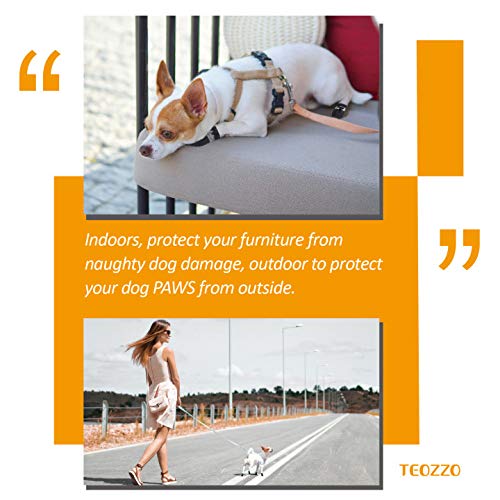 TEOZZO Dog Shoes for Hot Pavement Paw Protector, Anti-Slip Sole Summer Cat Dog Boots with Reflective Straps for Small Medium Dogs 4PCS Black 3 Size 3 (Pack of 4) - PawsPlanet Australia