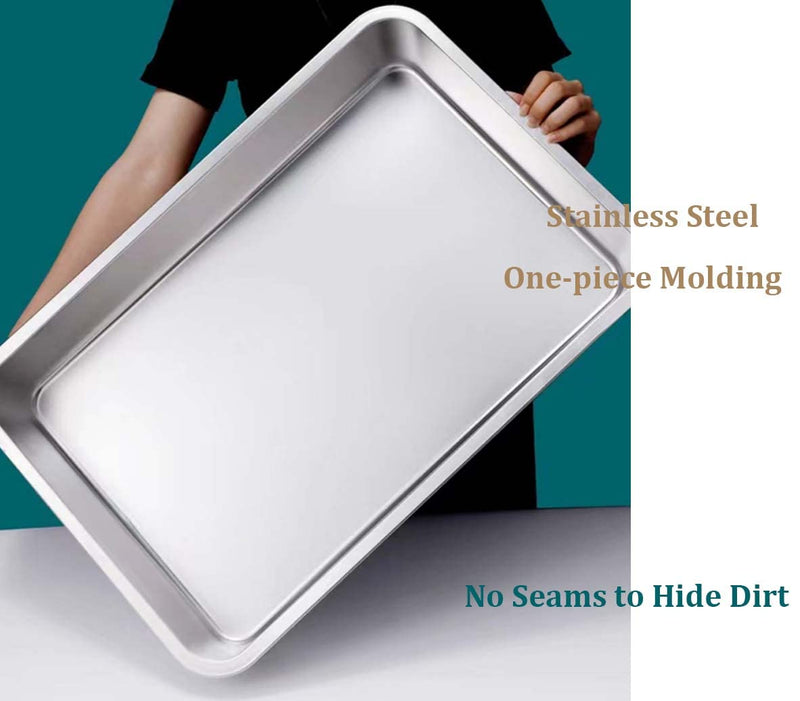 GRFELI Cat litter box made of stainless steel, large box for cats and rabbits, never absorbs odours, easy to clean (60 x 40 x 10 cm)... 60 x 40 x 10 cm - PawsPlanet Australia