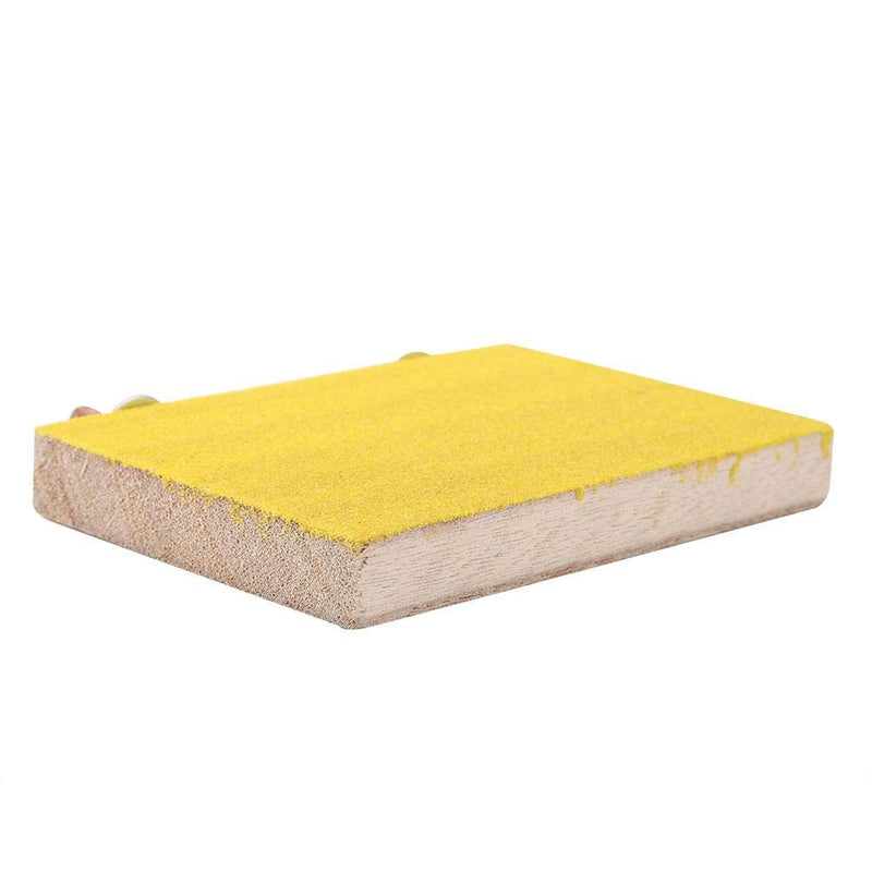 Zerodis Bird Perch Stand Natural Wood Rough Platform Toy Playground Paw Grinding Clean Frosted Board for Pet Parrot Hamster Squirrel(Yellow) Yellow - PawsPlanet Australia