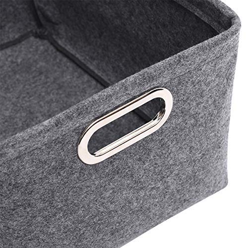 Ctomche Felt Pet Toy and Accessory Storage Bin,Organizer Storage Basket for Pet Toys,Blankets,Leashes and Food,Large Dog Toys Storage Box Gray-dog 39cm L x 28cm W x 22cm H Graydog - PawsPlanet Australia