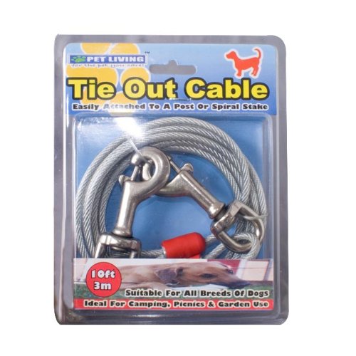 TIE OUT CABLE 10FT VERY STRONG ALL CHEW PROOF CABLE - PawsPlanet Australia