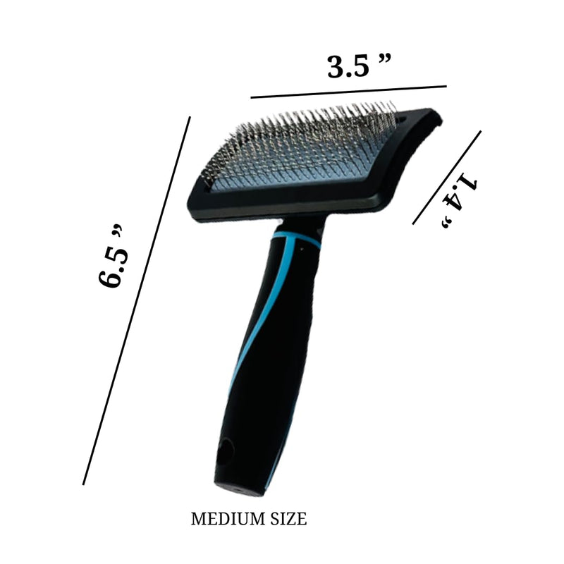 Extra Long Pin Slicker Brush for Dogs - Professional Grade, Gentle and Effective Grooming, Removes Loose Fur and Tangles, Removes Undercoat, Angled Pins for Dematting, Ergonomic Handle(Medium) Medium - PawsPlanet Australia