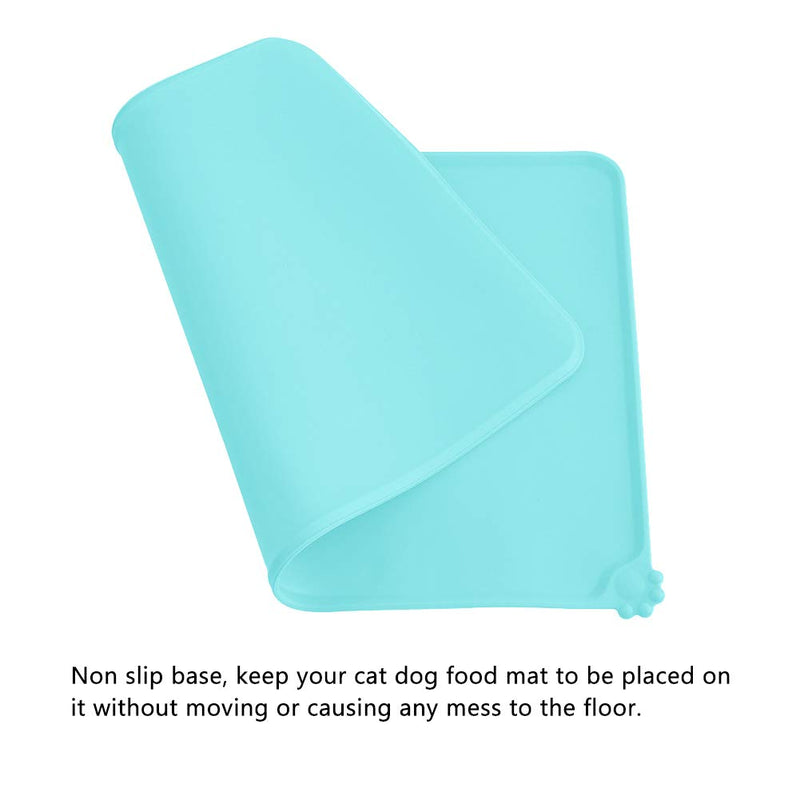 Silicone Pet Feeding Mat Waterproof Pet Food Mat Non Slip Cat Dog Food and Water Bowl Mat Placemat (Green) Green - PawsPlanet Australia