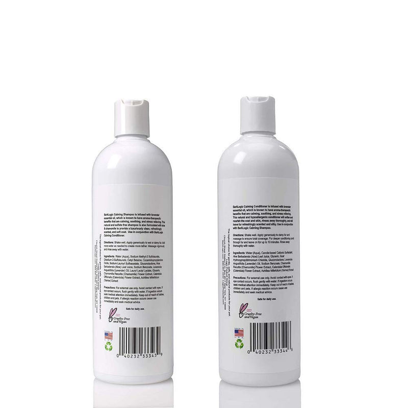 [Australia] - BarkLogic Calming Lavender Dog Shampoo and Conditioner Set | 16 oz with Essential Oils, Hypoallergenic, Plant-Based Gentle Formula for Sensitive Skin 