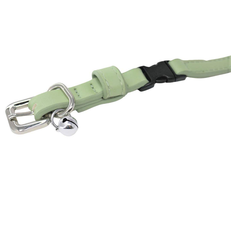 Animal Outfitters UK Purrfect Pastel Collection Faux Leather | Breakaway | Adjustable | Cat Collar | Kitten Collar (Mint Silver Bell) Cat collar with bell | Quick Release | Green Mint - PawsPlanet Australia