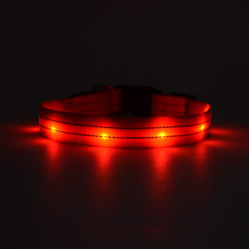 [Australia] - MASBRILL Rechargeable LED Dog Collar - Waterproof Collars Light Up Safety Dog Collars at Night with Flashing Light Collar, Durable Pet Collars for Small/Medium/Large Dogs as Gift XL(22 - 28'') Orange 