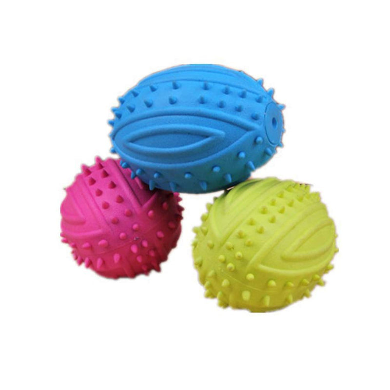 UEETEK 4 Pcs Pet Dog Ball Fetch Ball Chew Toys,Rubber Rugby Ball Football For Small Dogs - PawsPlanet Australia